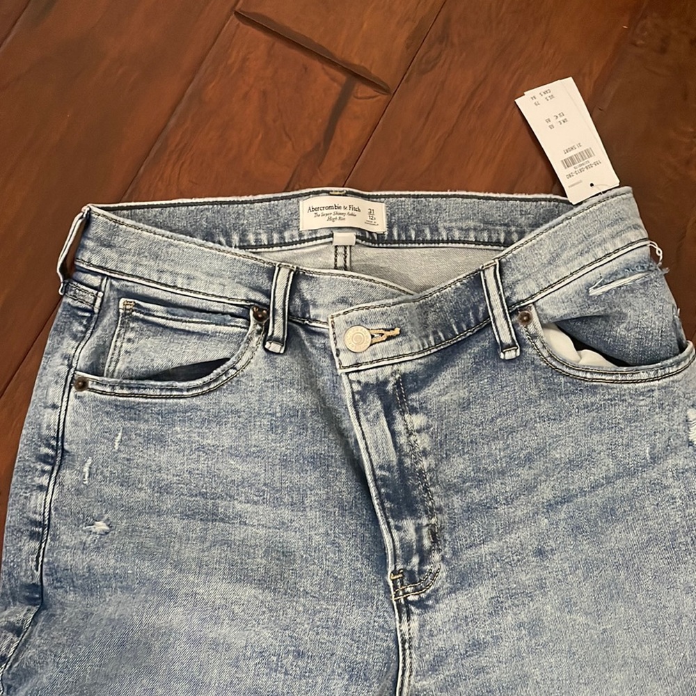 Abercrombie & Fitch Curve Love Super Skinny Ankle High Rise Jeans